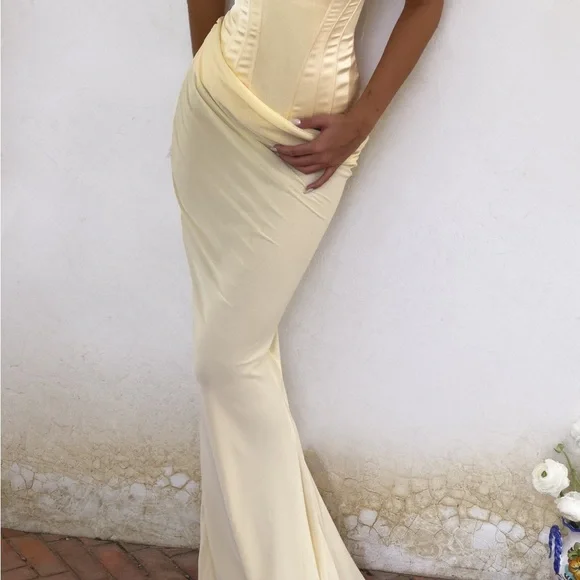 Cherie: CLARA MAXI DRESS - YELLOW, sz S, new with tags - Picture 3 of 9